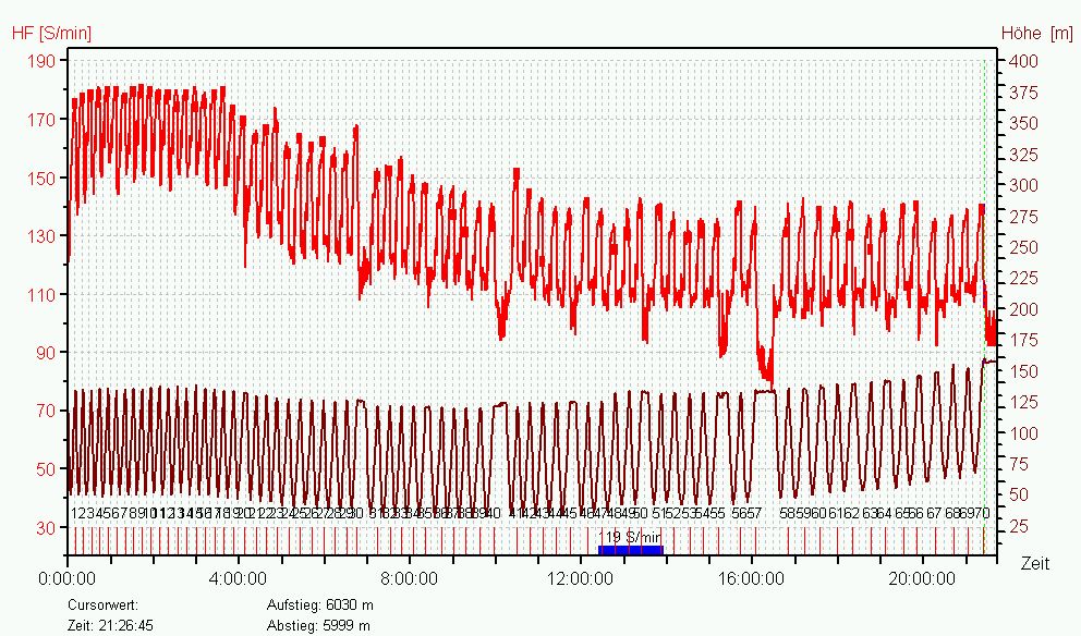 Puls und H&ouml;he der Treppe